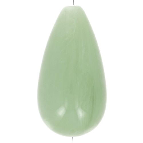 Pear bead in translucent resin 26x14 mm - Marbled lichen x1