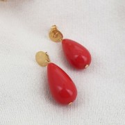 Pear bead in translucent resin 26x14 mm - Marbled lichen x1