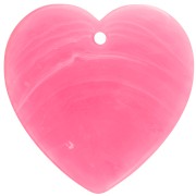 36x36.5mm Heart pendant in opaque resin - Vivid pink marbled x1