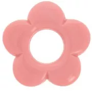 21mm flower pendant in opaque resin - Salmon pink x1