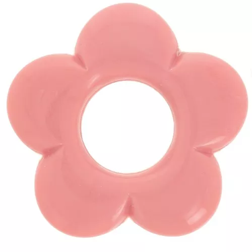 21mm flower pendant in opaque resin - Salmon pink x1