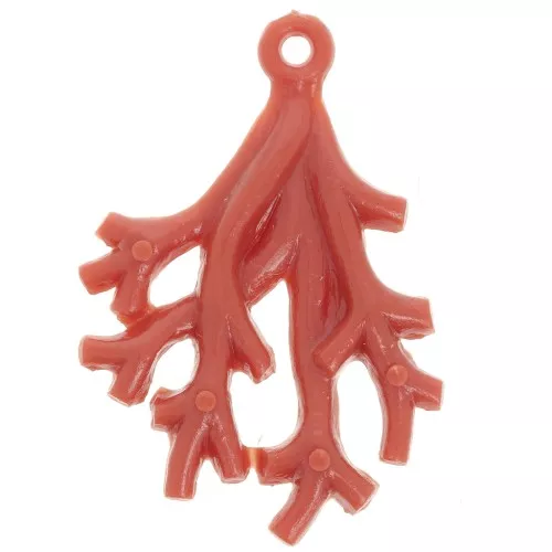 31x23mm Coral pendant in opaque resin - Brick x1