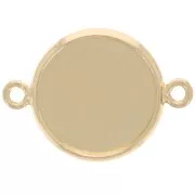 12mm Spacer setting for flat back cabochon - Gold Tone x1