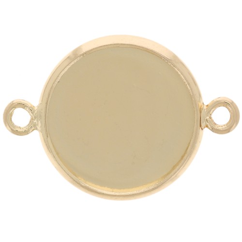 12mm Spacer setting for flat back cabochon - Gold Tone x1