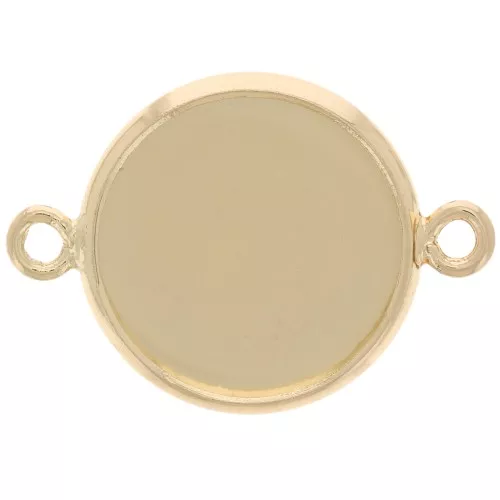 12mm Spacer setting for flat back cabochon - Gold Tone x1