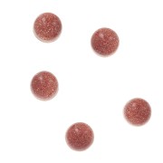 3mm round stick-on cabochons - Gold Stone imitation Sunstone x5