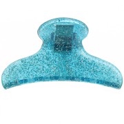 42x79mm Alligator hair clip in transparent acrylic Turquoise glitter x 1|raw }}
