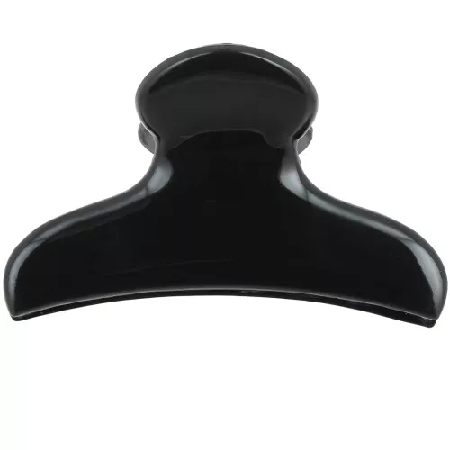 42x79mm Alligator hair clip in opaque acrylic - Black x 1
