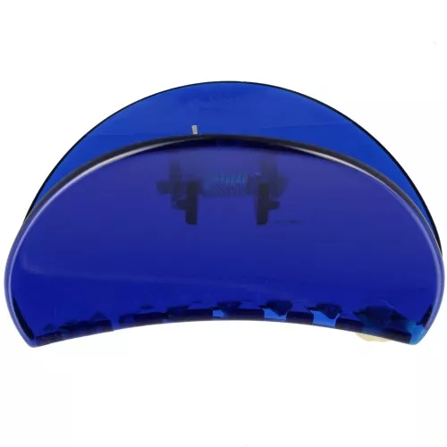 85x45mm Alligator hair clip Half-moon - Transparent acrylic - Royal blue x1