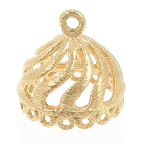 13mm 16 rings Jhumka Pendant - Fine Gold Plated x1