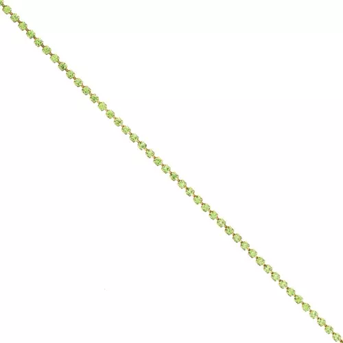 Rough brass chain with cut crystal strass 2.10 mm - Peridot x50cm