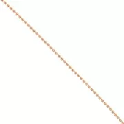 Brass Chain with Cut Crystal Rhinestones, 2.10 mm - Gold-Plated - Apricot, 50 cm