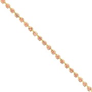 Brass Chain with Cut Crystal Rhinestones, 2.10 mm - Gold-Plated - Apricot, 50 cm