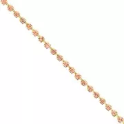 Brass Chain with Cut Crystal Rhinestones, 2.10 mm - Gold-Plated - Apricot, 50 cm
