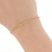 Brass Chain with Cut Crystal Rhinestones, 2.10 mm - Gold-Plated - Apricot, 50 cm
