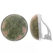 15mm Clip earrings for cabochon - Silver Tone x2
