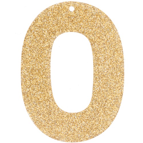 47x34mm Oval hollowed-out acrylic pendant - Glitter Gold x1