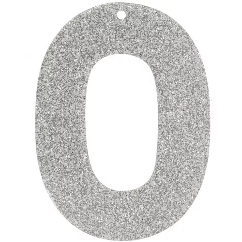 Oval hollowed-out 47x34 mm acrylic pendant - Pailleté Argenté x1
