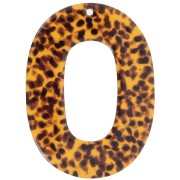 47x34mm Acetate hollow oval pendant - Terrazzo Brown - Black x1|raw }}