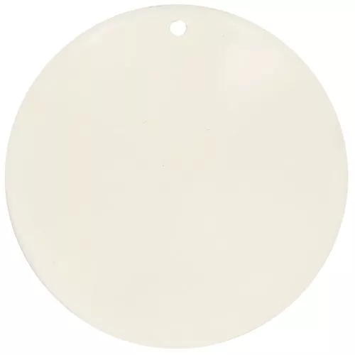 34mm Round wavy acrylic pendant - Ecru x1