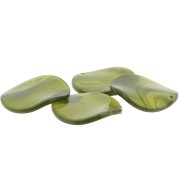 34mm Round wavy transparent acetate pendant - Marbled Olive x1