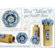 2x5mm Piros® Glass beads by Puca® - Stardust Blue x10g