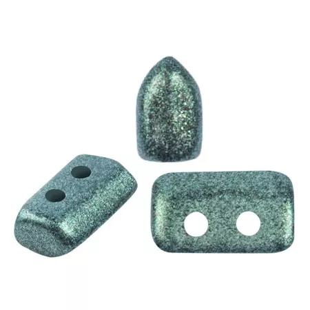 2x5mm Piros® Glass beads by Puca® - Stardust Green x10g