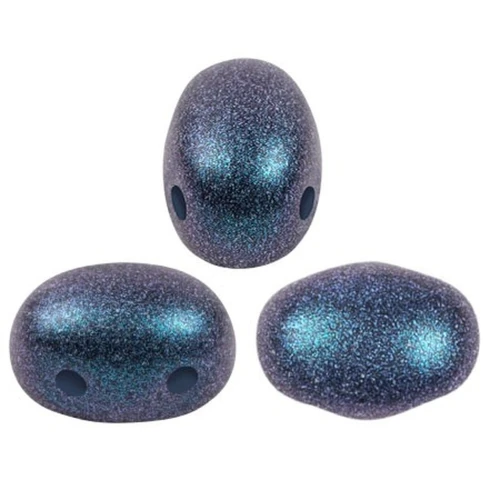 7x5mm Glass beads Samos® by Puca® - Polynesian Blue x10g