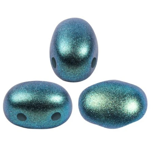 7x5mm Glass beads Samos® by Puca® - Polynesian Emerald x10g