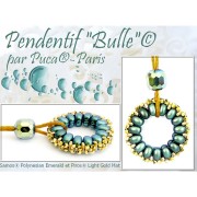 7x5mm Glass beads Samos® by Puca® - Polynesian Emerald x10g