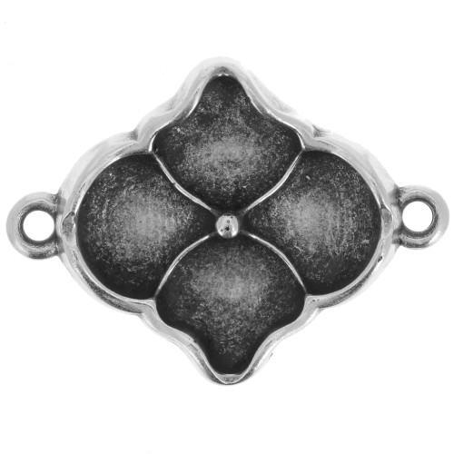 Cymbal - Spacer for Ginko Duo beads 24x18 mm - Kalogeri - Antique Silver Tone x1