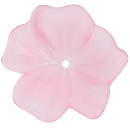 23mm Flower pendant in transparent resin - Rose mat x1