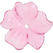 23mm Flower pendant in transparent resin - Pink x1