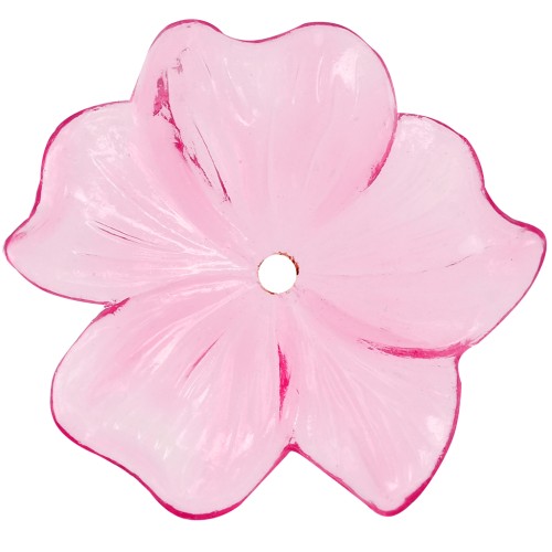 23mm Flower pendant in transparent resin - Pink x1