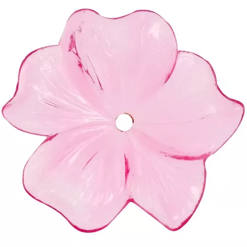 23mm Flower pendant in transparent resin - Pink x1
