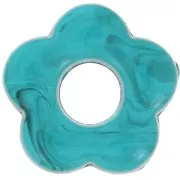 Bleu Pétrole - Pendentif fleur 20 mm en acrylique translucide - Marbré Bleu pétrole x1 Pendentif fleur 20 mm en acrylique translucide - Marbré Bleu pétrole x1