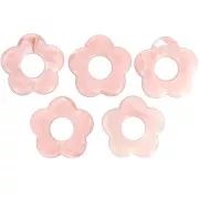 20 mm translucent acrylic flower pendant - Vintage pink x1