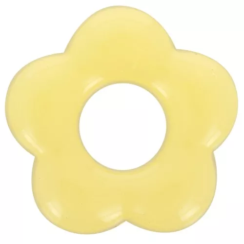 20mm translucent acrylic flower pendant - Yellow x1