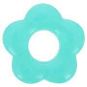 20mm translucent acrylic flower pendant - Turquoise blue x1