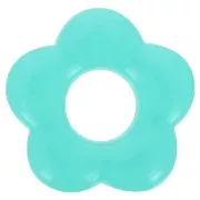 20mm translucent acrylic flower pendant - Turquoise blue x1