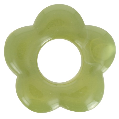 20mm translucent acrylic flower pendant - Marbled olive x1