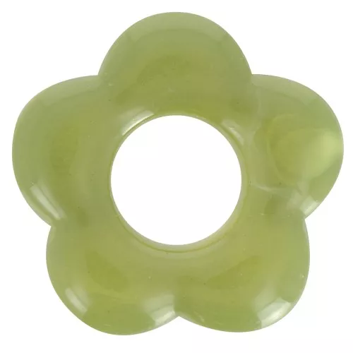 20mm translucent acrylic flower pendant - Marbled olive x1