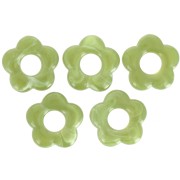 20mm translucent acrylic flower pendant - Marbled olive x1