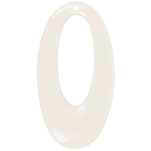 47x26mm Oval hollowed-out pendant in opaque resin - Ivory x1