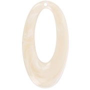 47x26mm Oval hollowed-out pendant in opaque resin - Beige marble x1|raw }}