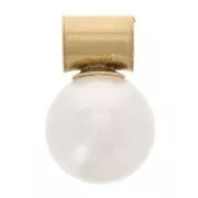 Imitation pearl charm 6mm with tube hook -Gold filled x1