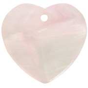 15x16.5mm Sequin heart in acetate - Light pink pearl x1