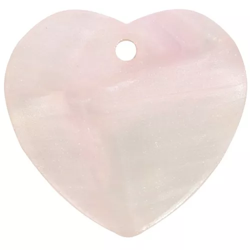 15x16.5mm Sequin heart in acetate - Light pink pearl x1