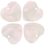 15x16.5mm Sequin heart in acetate - Light pink pearl x1