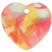 15x16.5mm Acrylic Heart Sequin - Tortoiseshell Red - Blue x1|raw }}